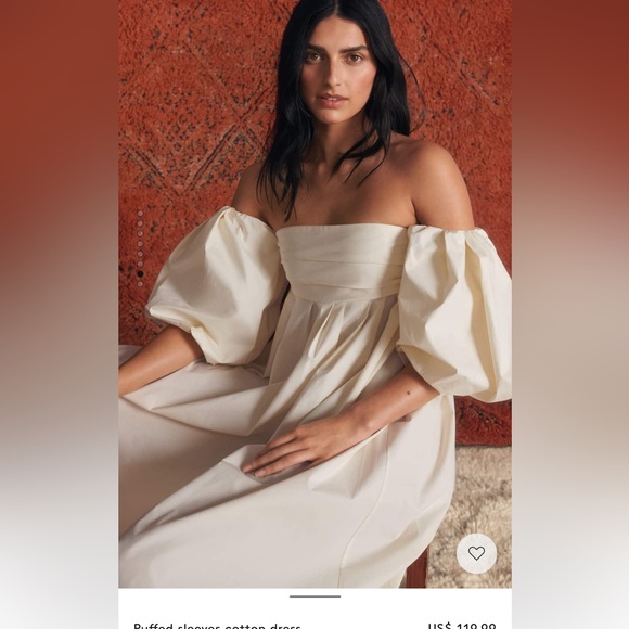 Mango puff sleeve cotton dress - Picture 7 of 8